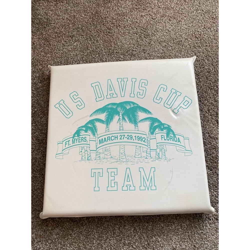 1992 US Davis Cup Team Seat Cushion Ft. Myers Memorabilia Souvenir Vintage